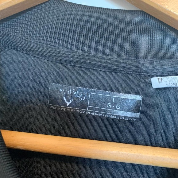 Callaway Mens Short Sleeve Golf Shirt Size Large Black Gray Printed Collared - Picture 3 of 15